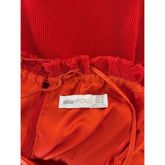 Alice McCall Womens Romper Red Locomotion Playsuit Off Shoulder Ruffle Size 6 - Picture 4 of 11